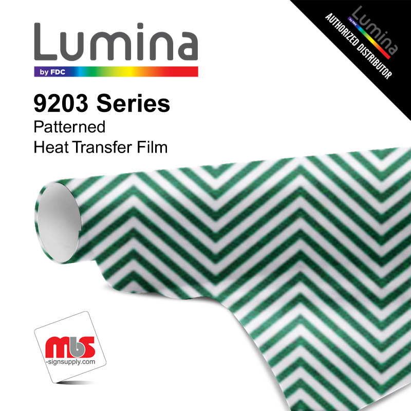 15'' x 5 Yards Lumina® 9203 Matte Green Chevron 1 year Unpunched 2.4 Mil Heat Transfer Vinyl (Color code 024)